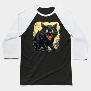 Forest Black Cat Baseball T-Shirt